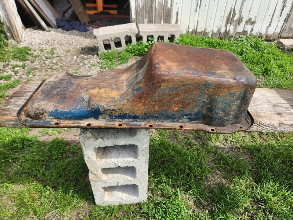 1966 Ford Thunderbird 390 FE Oil Pan, OEM Used. Foto 1 de 4