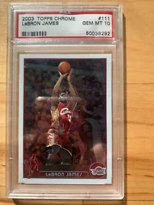 2003 Topps Chrome #111 Lebron James Rookie Card PSA MASTERPIECE