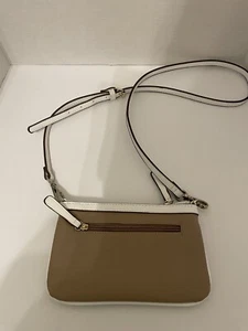 CLARK CROSSBODY CLUTCH TAUPE & CREAM SHOULDER BAG W/ADJUSTABLE STRAP 8.5”X5.5” - Picture 1 of 9