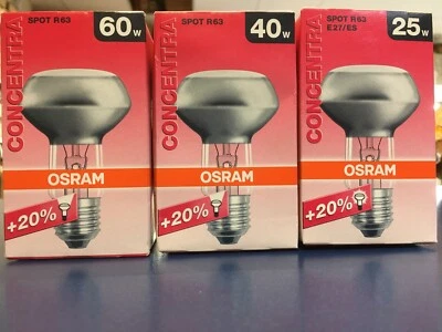 OSRAM/RADIUM CONCENTRA R63 SPOT E27/ES 230V SP 25W/40W/60W Lampe/Birne/Strahler - Bild 1 von 2