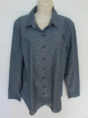 CAMISA CUELLO VAN HEUSEN MUJER XL azul lunares botón manga larga Foto 1 de 4