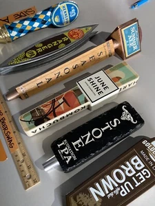 🔥 6 Used Beer Tap Handle lol All Craft Bud Sam Adams Stone June Shine Etc ZR4 - Foto 1 di 6