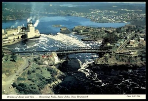 Reversing Falls Bridge Saint John New Brunswick Canada Drama River Sea Postcard - Picture 1 of 2