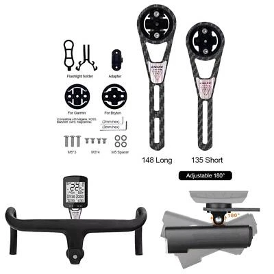 Bicycle Computer Mount Speedometer Holder Carbon Bike Stem Extension for Garmin - Image 1 of 4