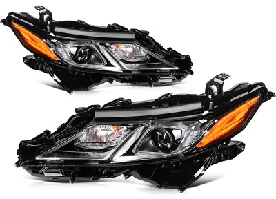 Conjunto de faros para Toyota Camry SE 2021-2023 par de carcasas LED completas negras Foto 1 de 4