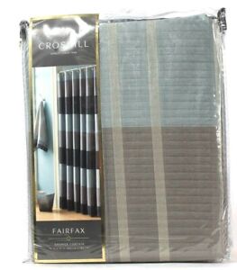 1 Count Croscill Fairfax Slate 72 In X 72 In Shower Curtain 100% Polyester 