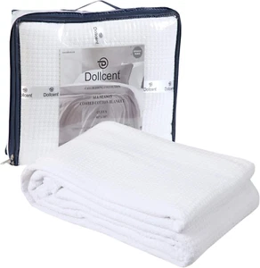 DOLLCENT 100% Combed Cotton Blanket–102X108 Inch California King Size Bed - Picture 1 of 12