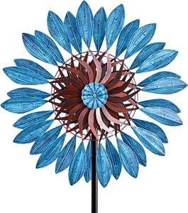 Garden Wind Spinners 360° Outdoor Metal Windmill Yard Spinners Large 84 in He... - Picture 1 of 11
