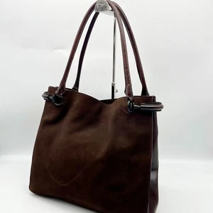 Gucci Handbag Horsebit Brown Suede Leather 101346 3444 Y2K Tote bag Authentic - Picture 1 of 24
