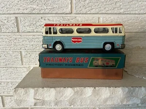 Antiguo autobús Nomura (Japón) 10" de fricción de estaño Trailways con caja - Imagen 1 de 12