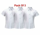 3 Pack Girls Shirt Blouse Top White School Uniform Short Sleeve 3-18yrs, 26