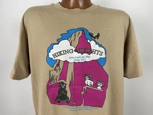 VTG 90s Vacation Bible School T-Shirt Jesus Nature Animals Hiking the Heights - Picture 1 of 15