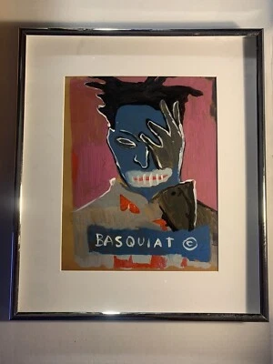 Grabado JEAN-MICHEL BASQUIAT firmado a mano ¡Subasta de arte ultra raro mente dorada! Foto 1 de 4