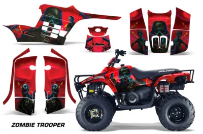 Calcomanías adhesivas gráficas ATV para Polaris Trail Boss 330 04-09 ZOMBIE ROJO Foto 1 de 2