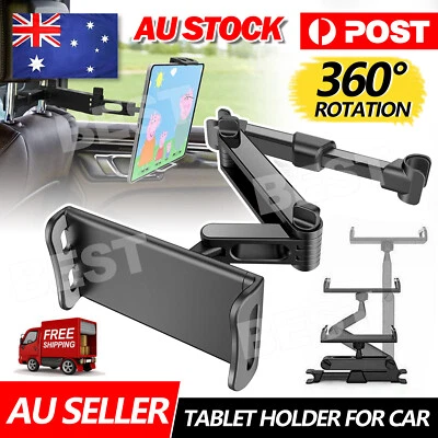 Extendable Car Back Seat Headrest Long Mount Universal Holder Fits Tablet Rotate - image 1 of 4
