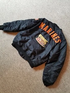 VTG 80s Delta Force Marines USMC Patch Bomber Jacket Death Before Dishonor XL - Picture 1 of 12