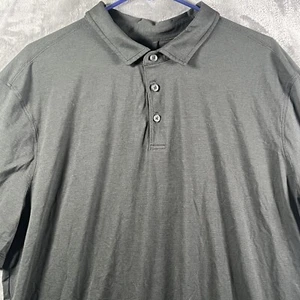 Lululemon Short Sleeve Polo Shirt Mens Large Black Stretch Performance - Picture 1 of 9