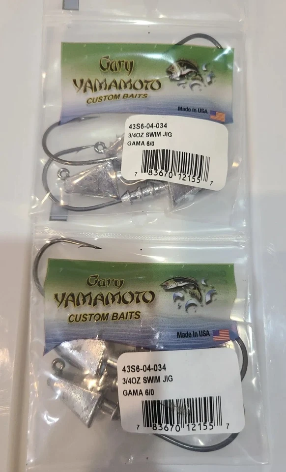 LOTE DE 2 - GARY YAMAMOTO 3/4 OZ GAMA SWIMBAIT JIGHEAD 6/0  Foto 1 de 4