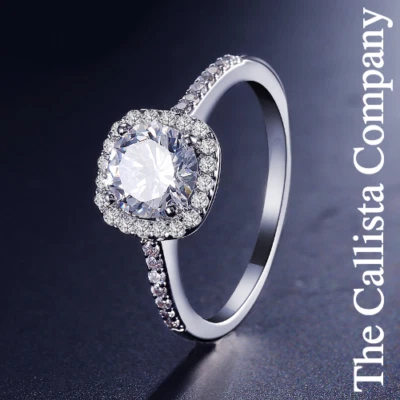 THE CALLISTA CO. LAB-CREATED 1.28CT RD CUT CLEAR 3A+CZ WH GOLD RG TAM 6-9 - Imagem 1 de 3