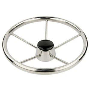 Volante de barco de 13,5"" acero inoxidable dirección marina 5 radios 25 grados - Imagen 1 de 4