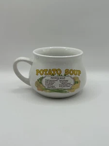 Vintage DAT'L DO-IT INC Potato Soup Recipe 16oz Mug Soup Bowl Ceramic - Picture 1 of 6