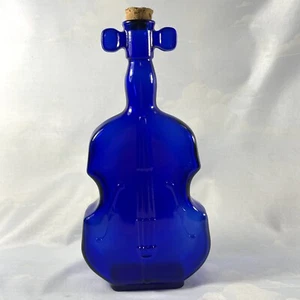 Vintage 8" Kobaltblau Glas Cello Basis Violine Flasche/Vase - Bild 1 von 12