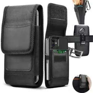 For Samsung Galaxy A22 A12 A32 A52s A72 5G Nylon Pouch Holster Case & Belt Clip - Picture 1 of 11