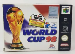 NINTENDO 64 GAME WORLD CUP 98 NEW IN BOX NEVER USED VINTAGE 1998 PAL GIG VERSION - Picture 1 of 5