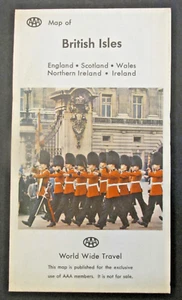 VTG 1971 British Isles Europe Tourism Map Travel Guide Soldiers 24x36" Ad AAA - Picture 1 of 6