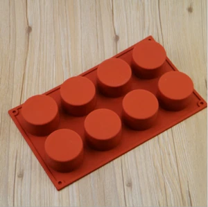 Muffin Cup Mold Jelly Pudding Round Cake Cup Mold DIY Baking Tool 8-Cup Silicone - Picture 1 of 2