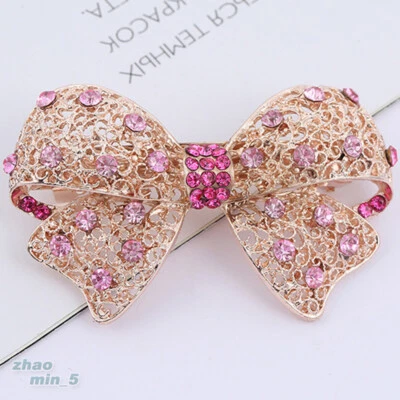 Clip de pelo vintage con lazo de cristal tono dorado estrás regalos de boda fiesta Foto 1 de 3