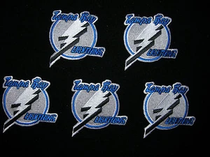 LOT of 5 "LIGHTNING" EMBROIDERED IRON ON PATCH - NHL - Picture 1 of 1