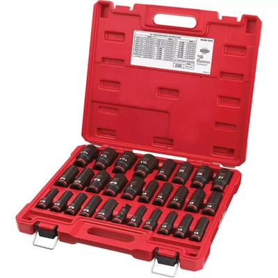 Milwaukee 49-66-7016 Shockwave Metric & SAE 29 piece 1/2 Dr Impact Socket set  - Image 1 of 2