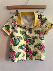 SHEIN Boys Size 6 Yellow Floral Button Down Top - Picture 1 of 5