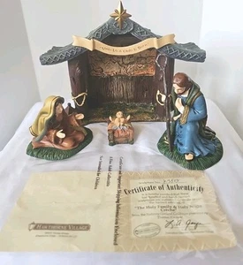 Thomas Kinkade The Holy Family & Holy Night Creche, Nativity Garland Hawthorne - Picture 1 of 16