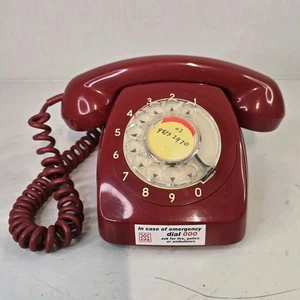 Vintage Rotary Telecom Dial Telephone Phone Red - Picture 1 of 10