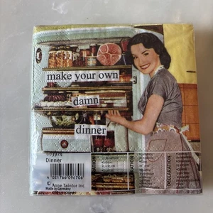 Anne Taintor Beverage Cocktail Snarky Paper Napkins Make Your Own Damn Dinner - Picture 1 of 7