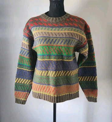 ESPRIT Sport crewneck pullover sweater 100% wool retro electric vintage size S - Image 1 of 4
