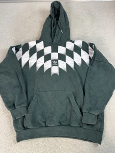 Adidas Rekive Pullover Graphic Hoodie Checkered Green Size M Adidas Originals - Picture 1 of 7
