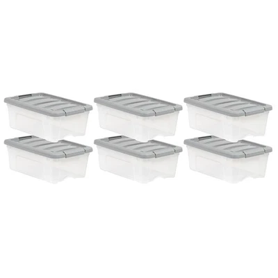 Caixas de armazenamento transparentes de 12 quartos sem BPA com tampas de trava para vida sem desordem - Imagem 1 de 4