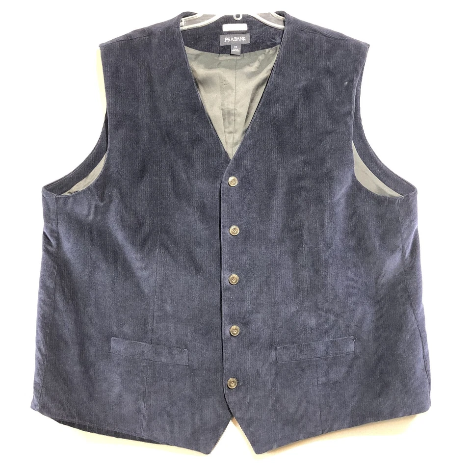 Chaleco Jos A Bank Para Hombres 3X Azul Marino Ajuste A Medida Pana Chaleco Forrado Foto 1 de 4