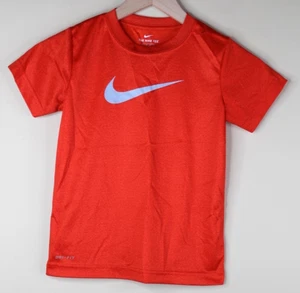 Nike Dri Fit Boys Red Short Sleeve Shirt Size 6 - Picture 1 of 3