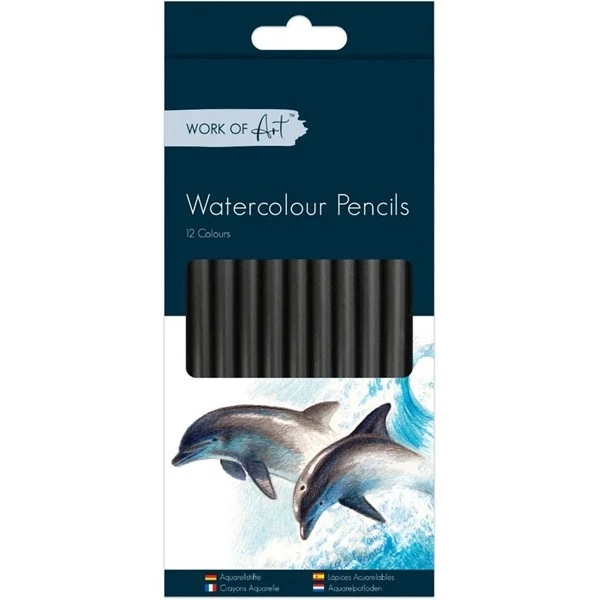 A4 Spiral Sketch Pad 40 Sheets 130gsm Cartridge Paper and 12 Watercolour Pencils