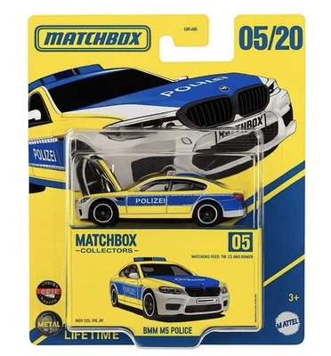 MATCHBOX COLLECTORS BMW M5 POLICE (POLIZEI) SEDAN *NEW FOR 2025* #05/20 🚓 - Image 1 of 4