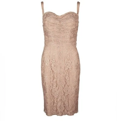 Dolce & Gabbana Vestido Blush Rosa Encaje Bustier Talla 42 Foto 1 de 4