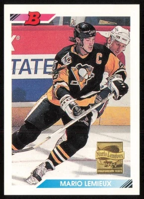 Mario Lemieux Pittsburgh Penguins 1992-93 Bowman #189 Reprint 2000-01 - Image 1 of 2