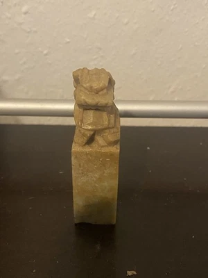 Sello de piedra de jabón chino vintage (Foo Dog) Foto 1 de 4