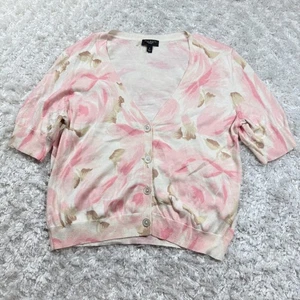 Talbots Sweater Small Petites Floral Silk Blend Cardigan Cottagecore Coquette - Picture 1 of 8