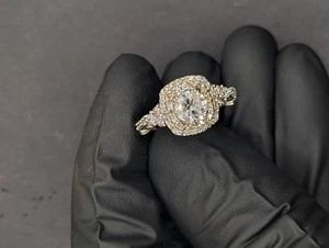 18 Karat Rosé- und Weißgold Verlobungsring (Größe 6) - Bild 1 von 11