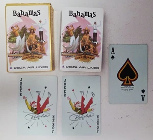 Vintage Delta Airlines Bahamas Collectible Playing Cards Deck & Box - Picture 1 of 6